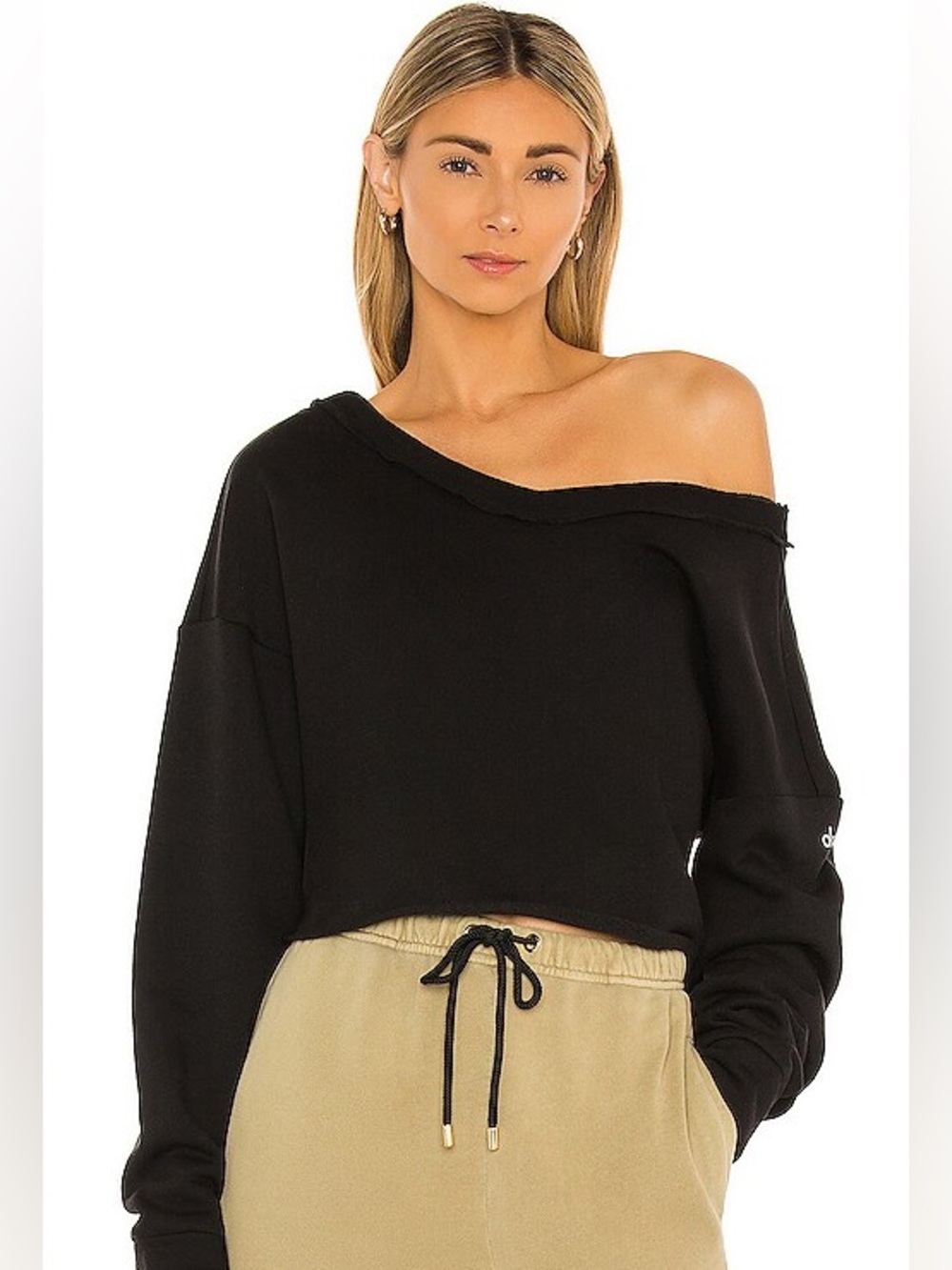 ALO Yoga | PRIMA OFF-THE-SHOULDER PULLOVER | Black | XS
